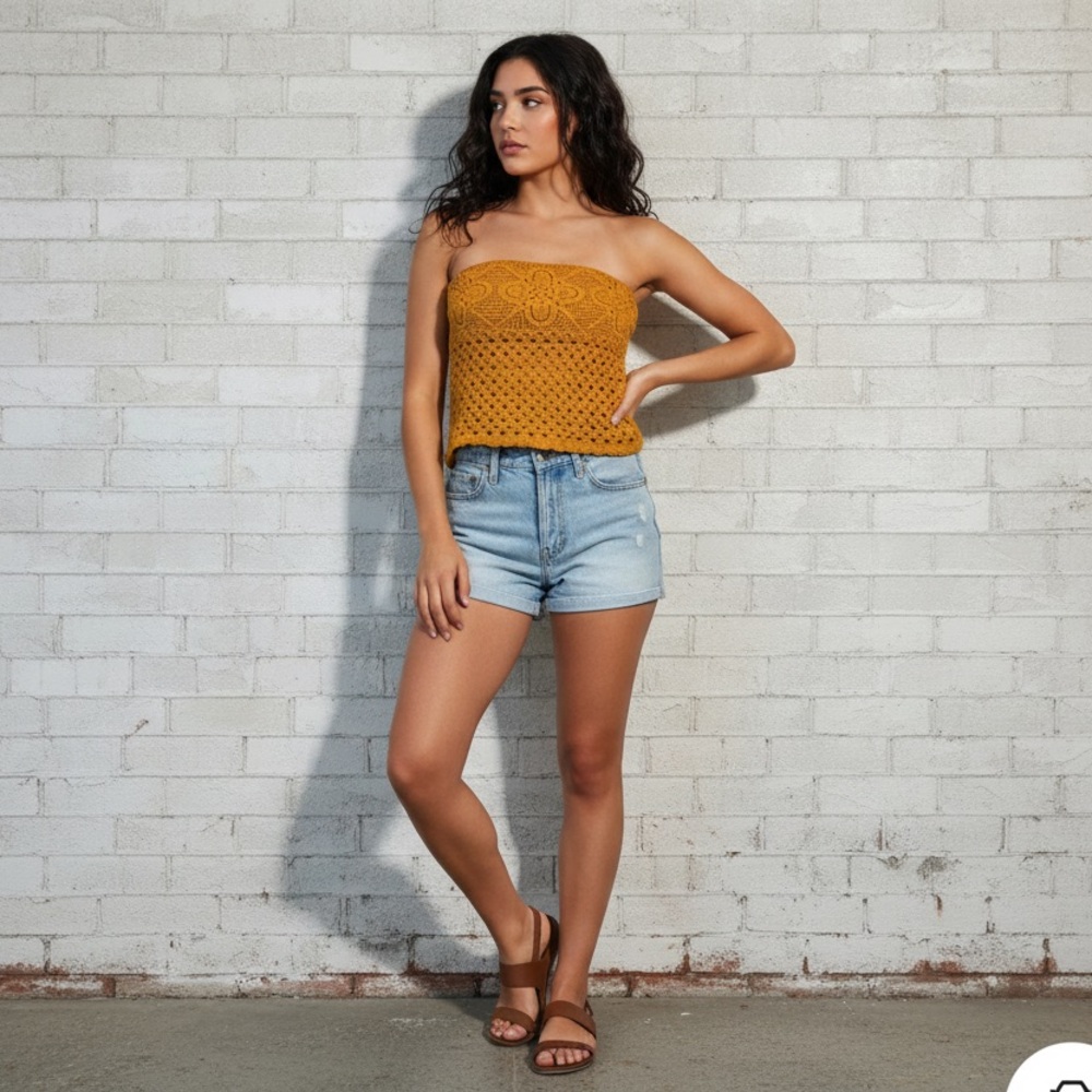 J. Crew Crochet Coastal Chic Beach Tube Top Size Medium